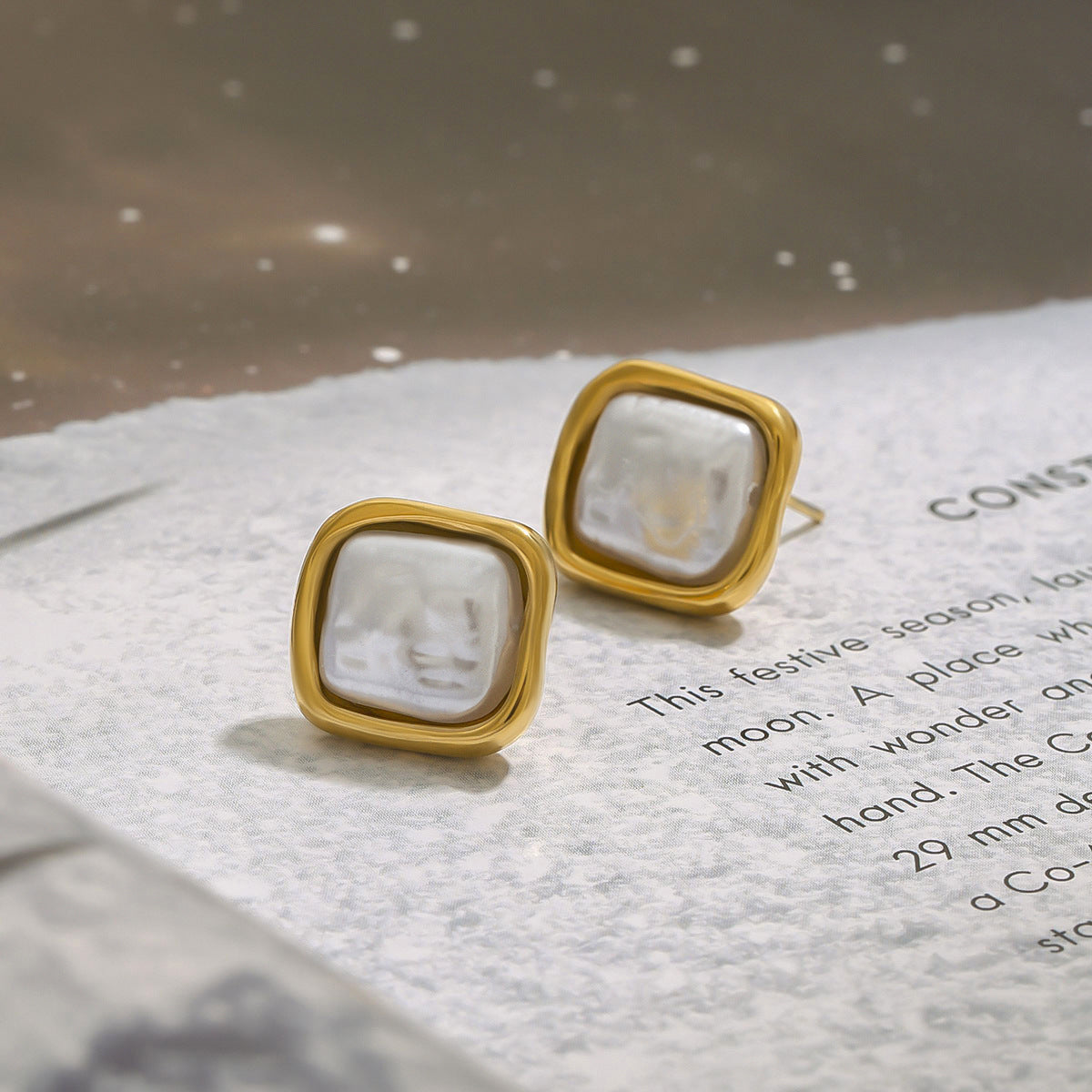 Square Pearl Earrings