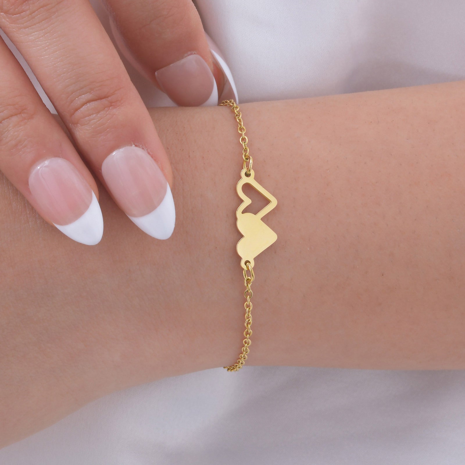 Double Heart Chain Bracelet