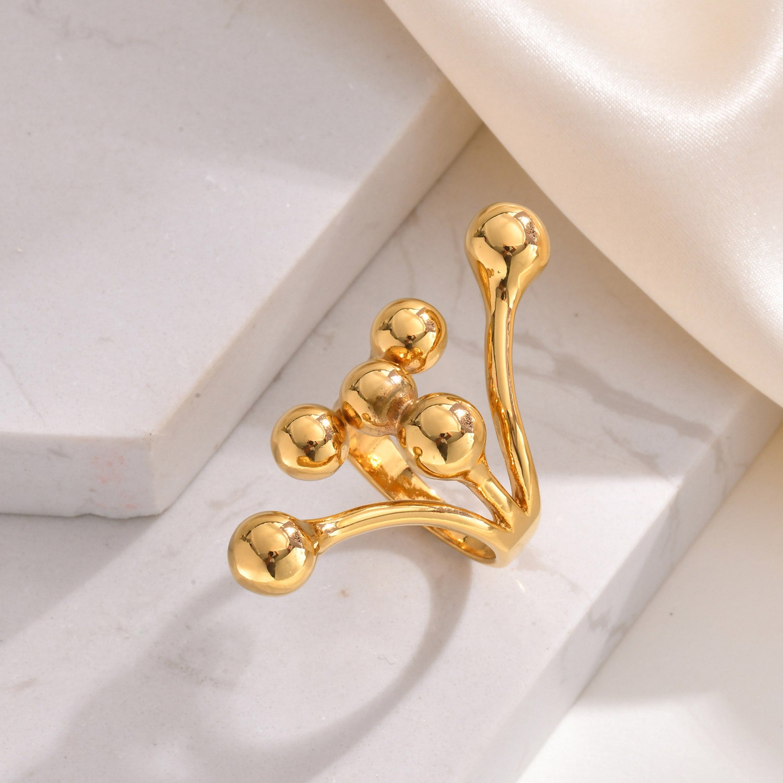 Statement Gold Ball Ring