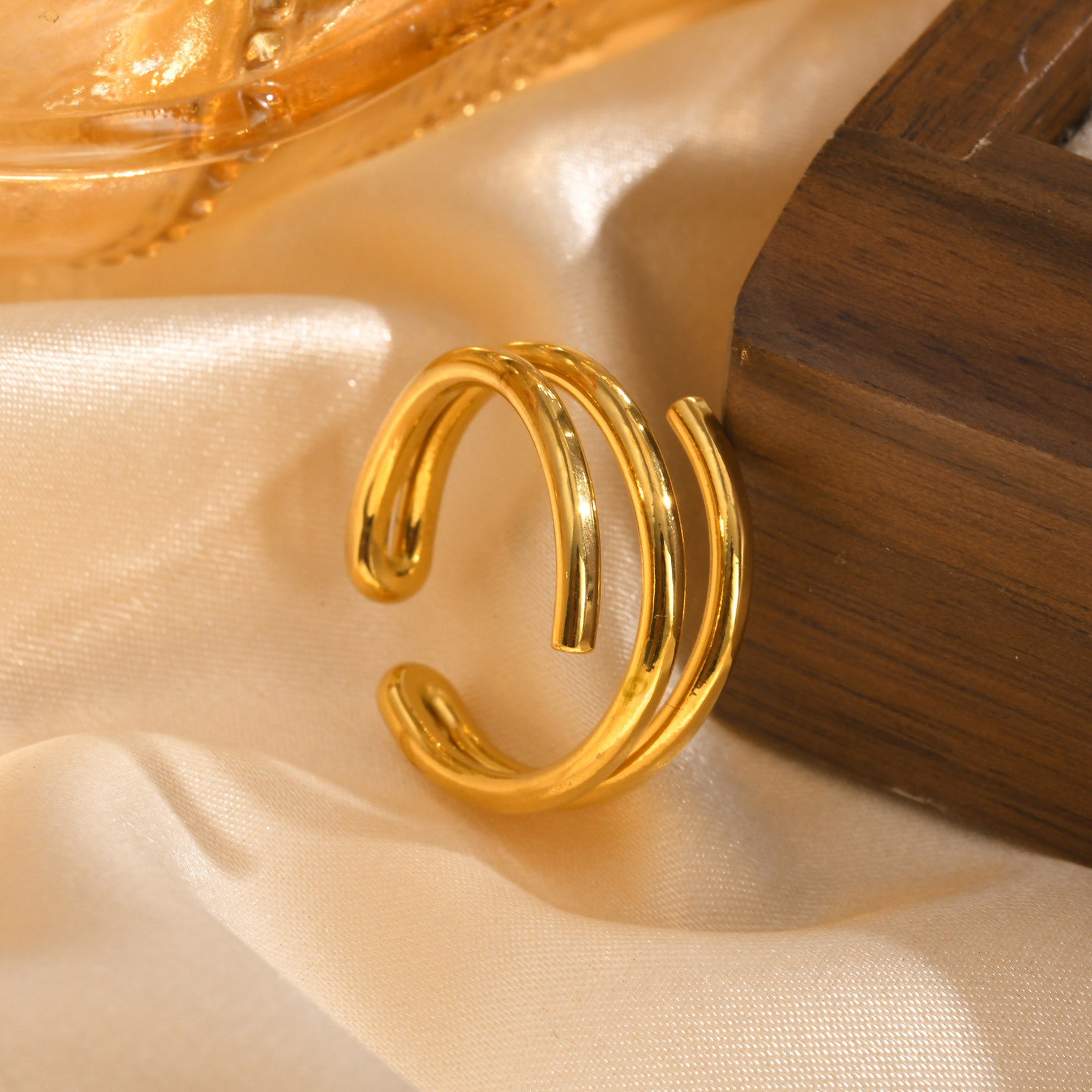 Triple Band Open Ring