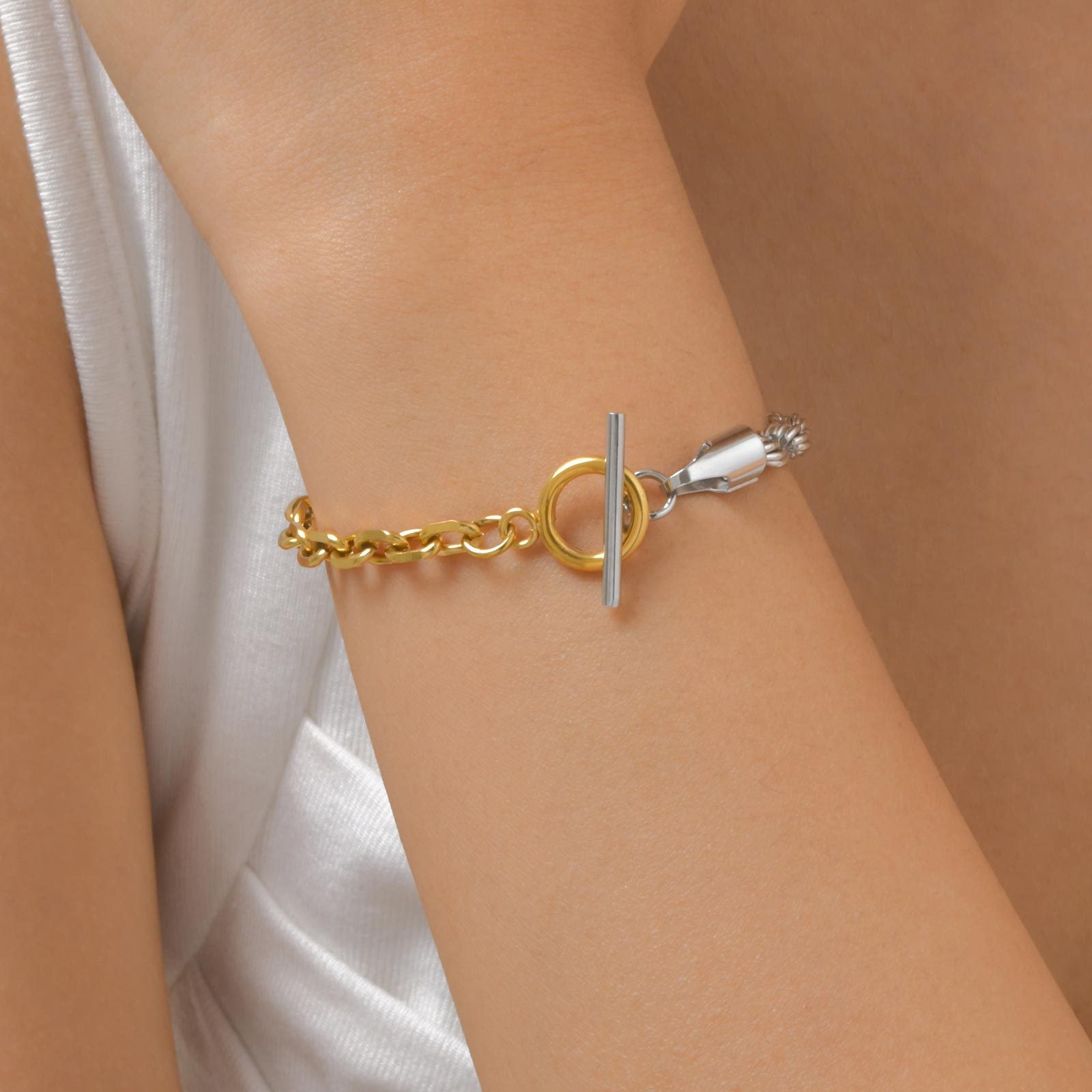 Two-Tone Chain Bracelet