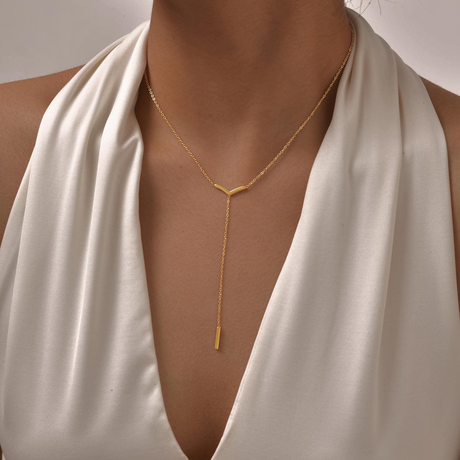 Y-Shaped Drop Necklace