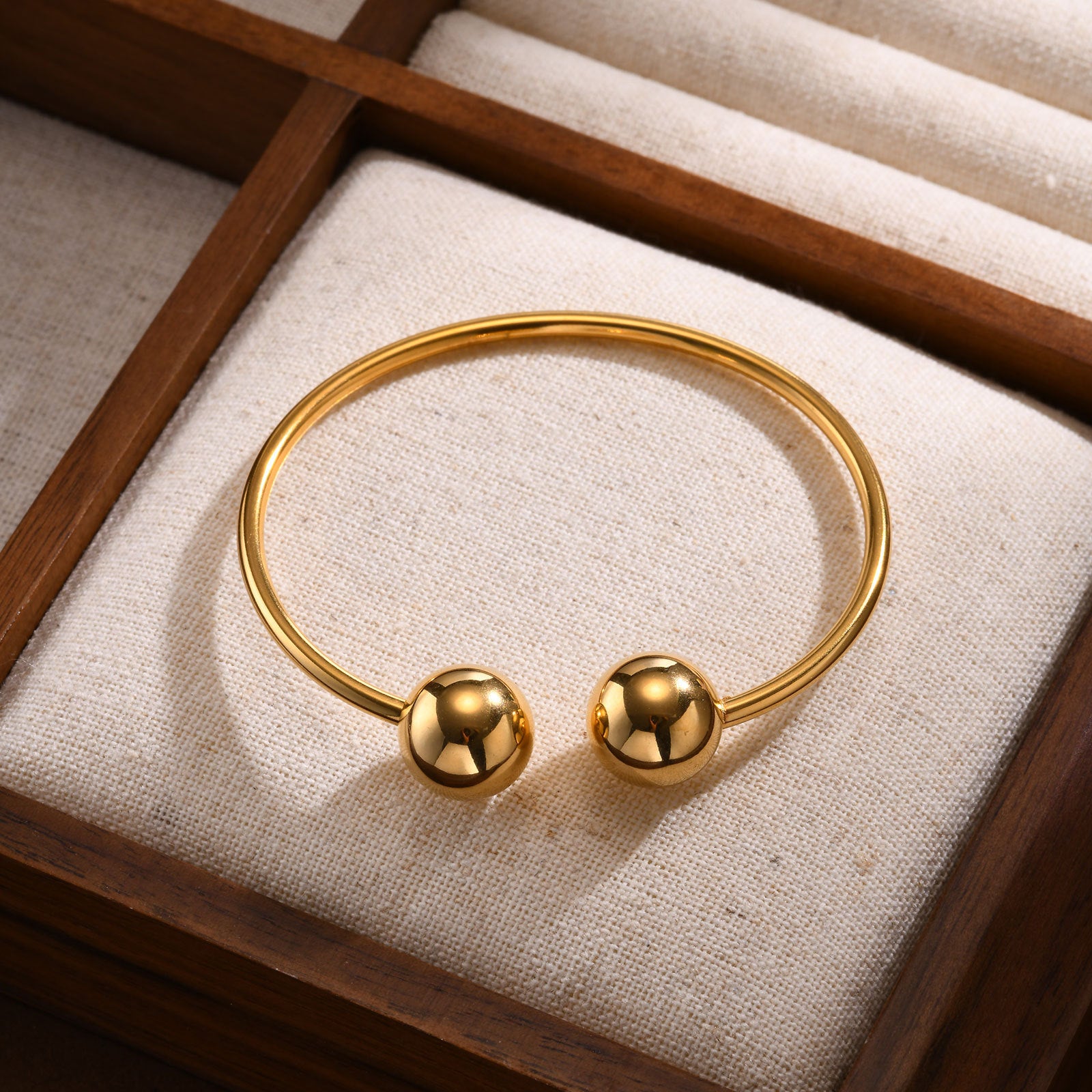 Gold Ball Cuff Bracelet