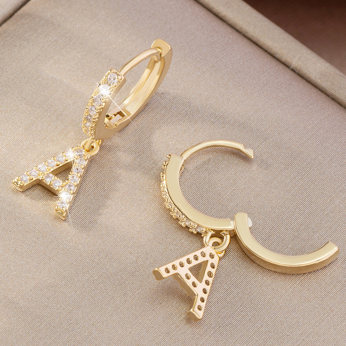 Gold Initial Hoop Earrings