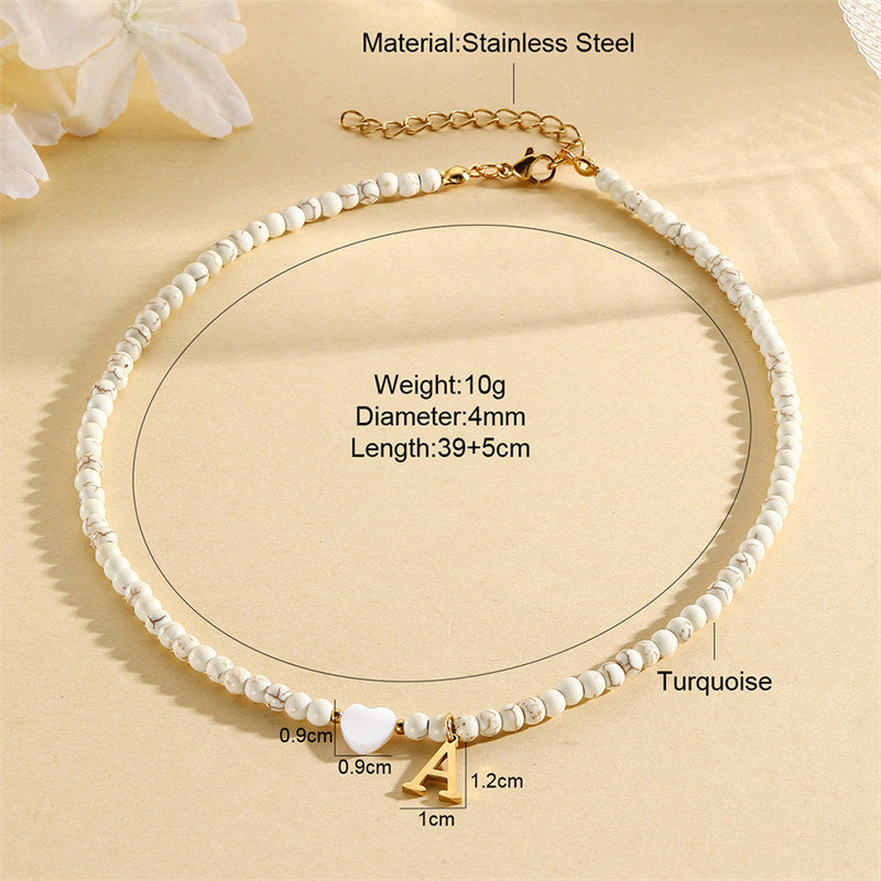 Beaded Initial Choker Necklace