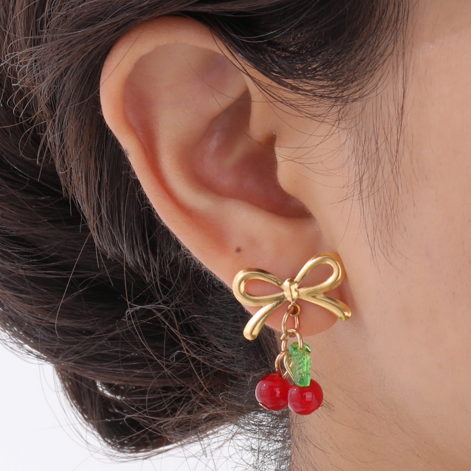 Cherry Bow Earrings