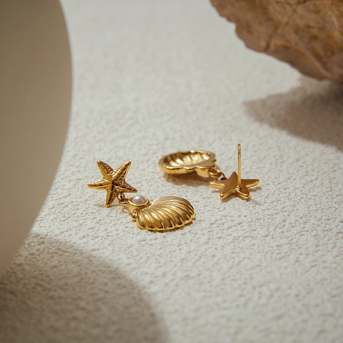 Starfish Shell Earrings