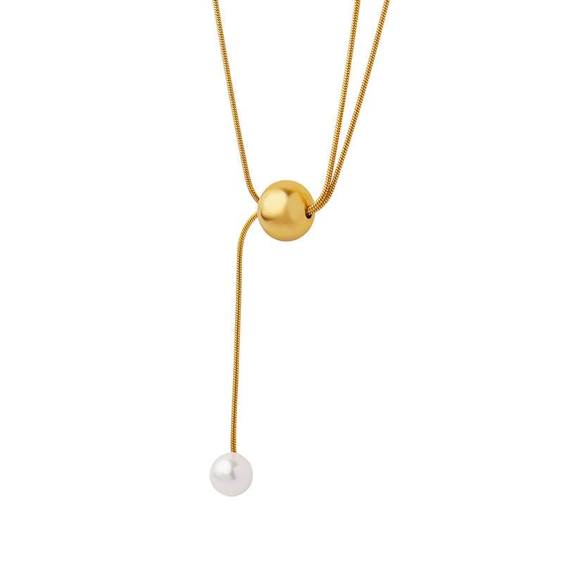 Orbit Pearl Drop Necklace