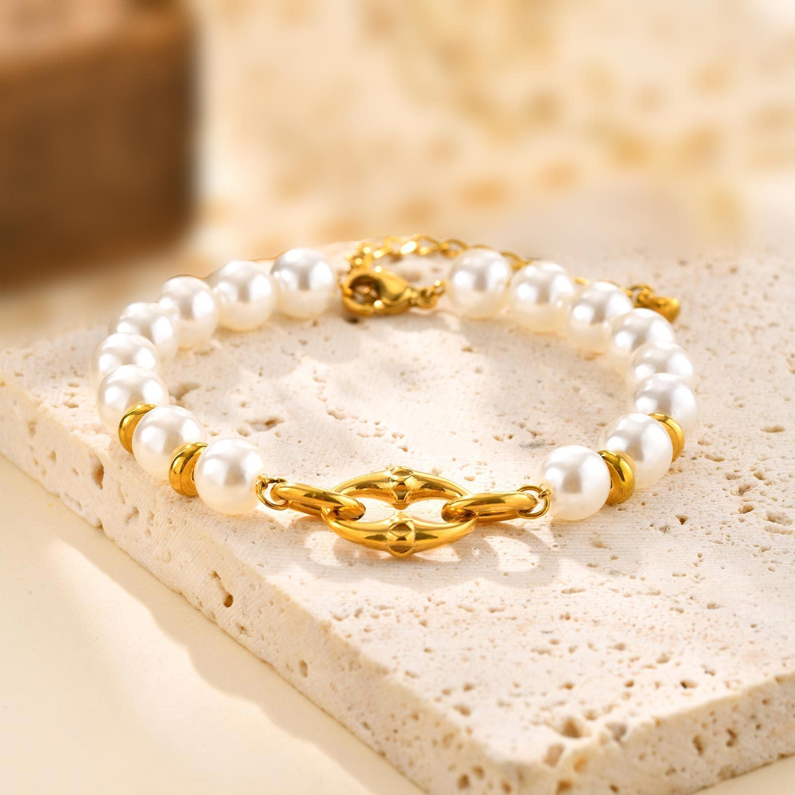 Pearl Chain Link Bracelet