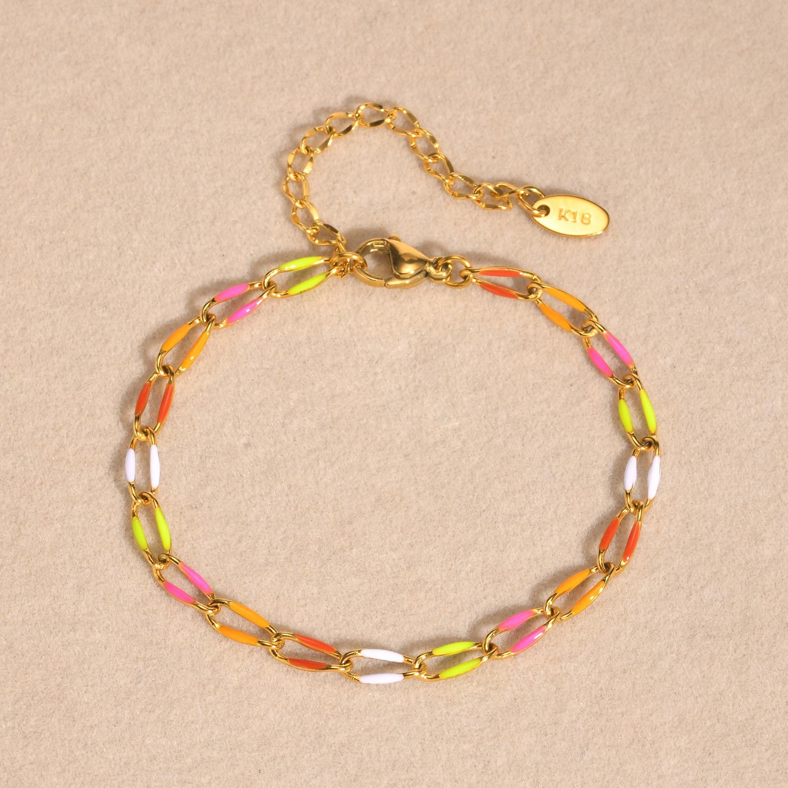 Colorful Enamel Chain Bracelet