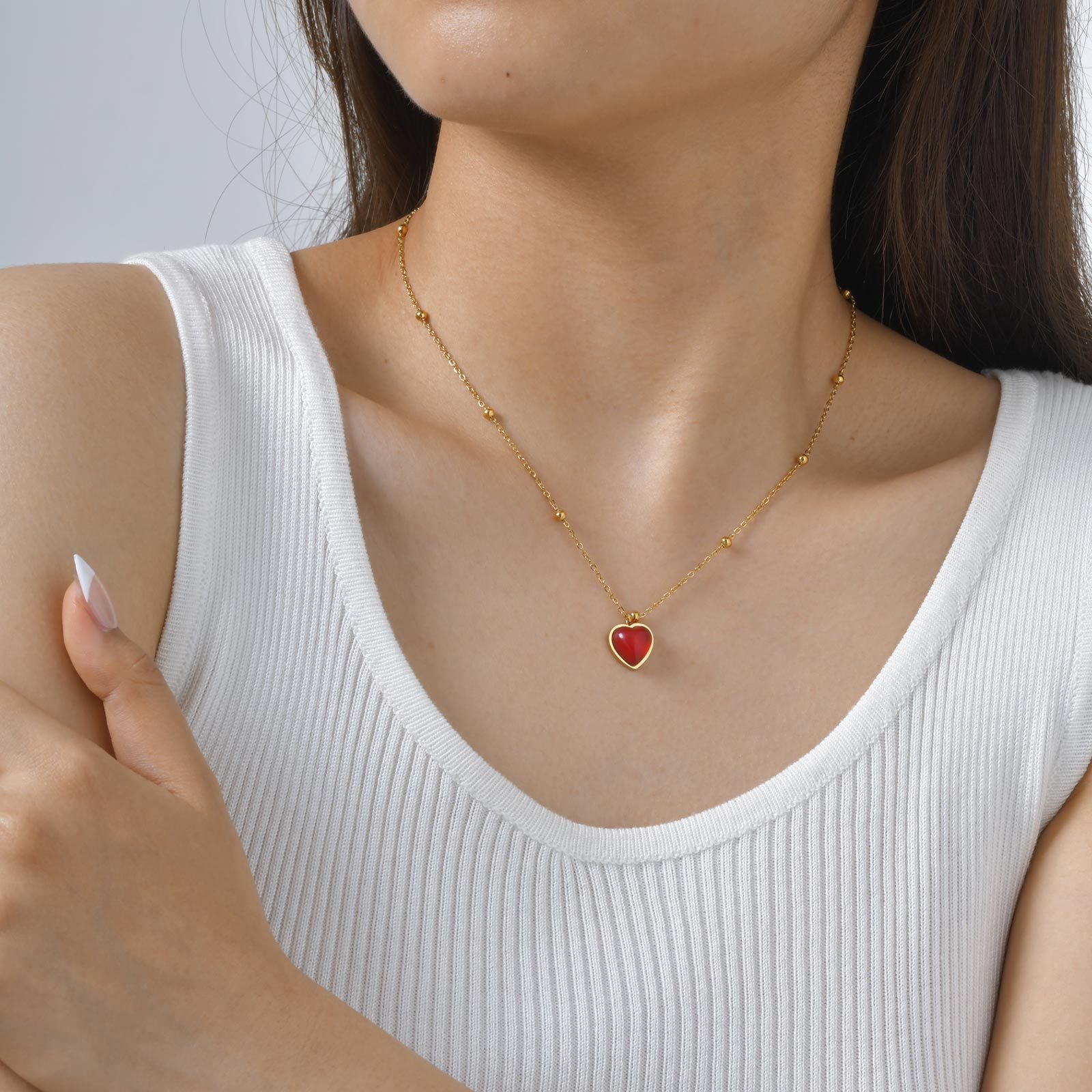 Red Heart Pendant Necklace