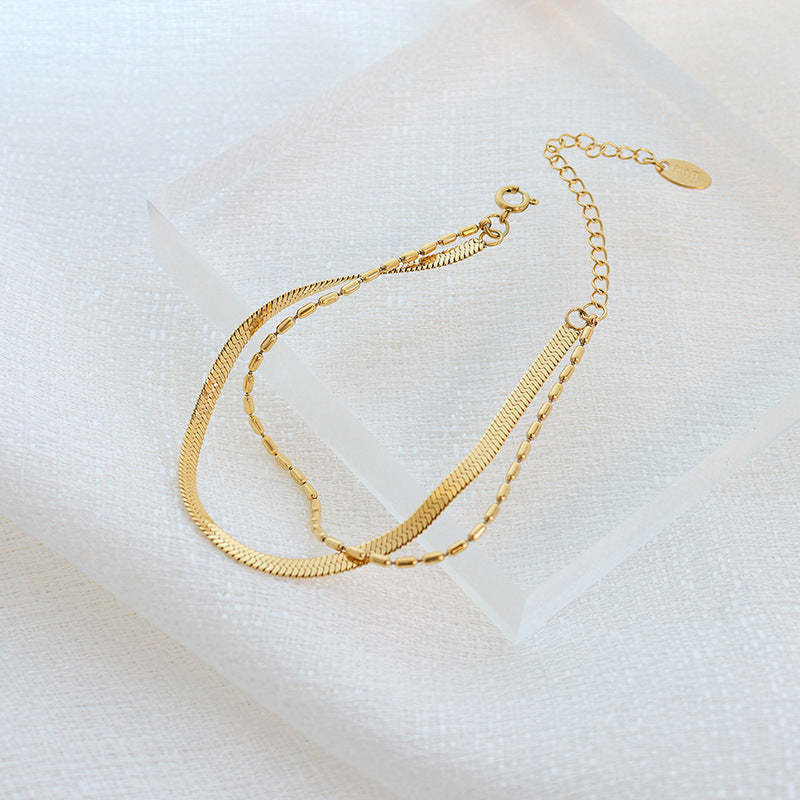 Golden Dual Chain Bracelet