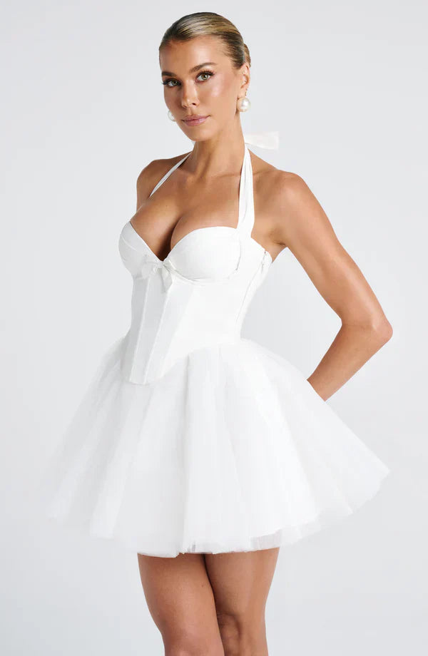 Sera Women's Mini Dress | Sweetheart Neckline, Tulle Skirt 3