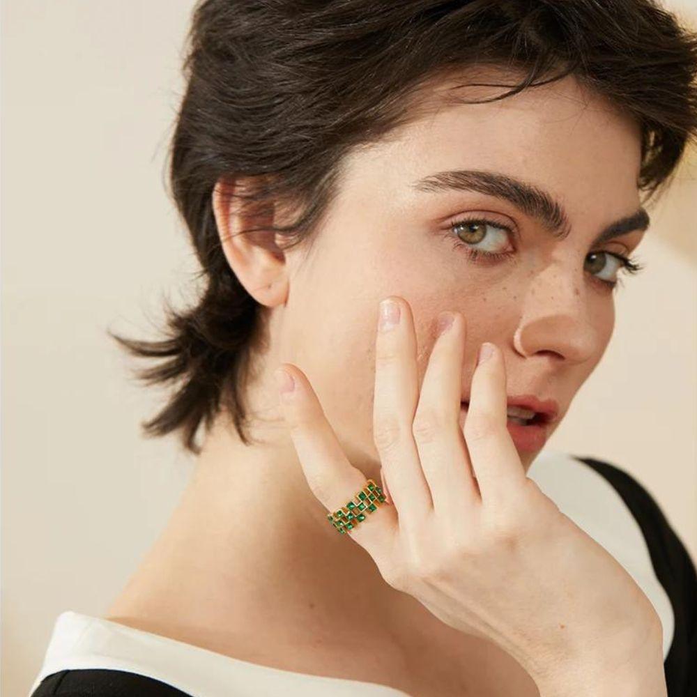 Crystal Mosaic Ring - Father and Daughter Jewelry