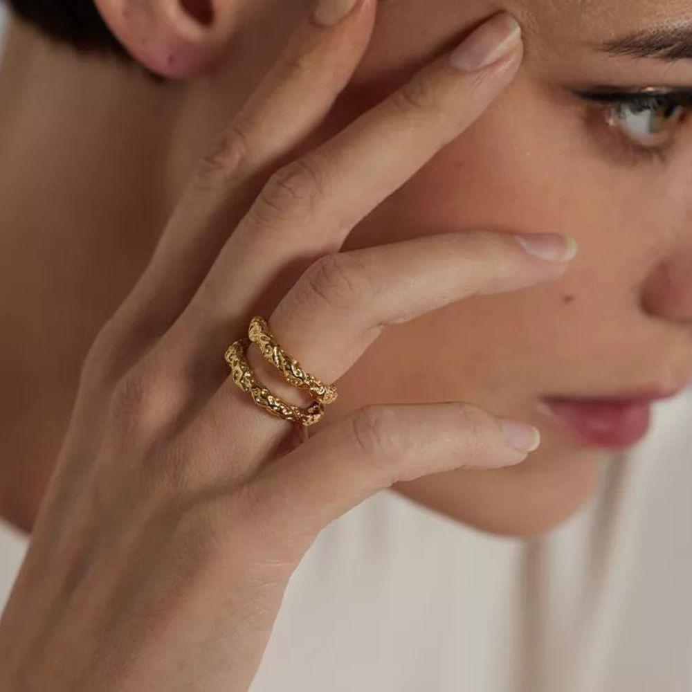 Golden Gala Circlets Ring - Father and Daughter Jewelry