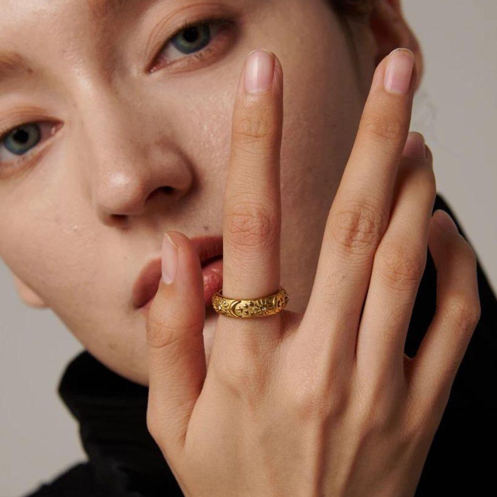 Astral Luminary Trio Ring - Father and Daughter Jewelry