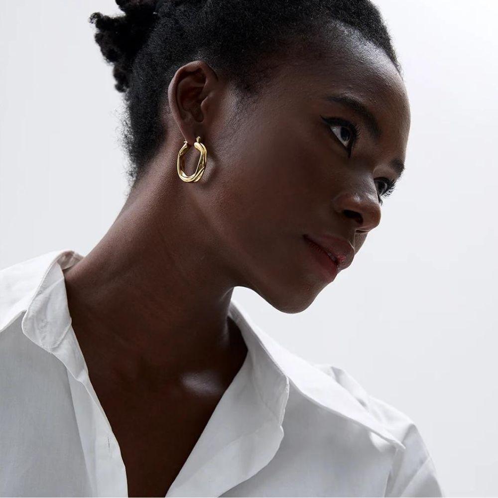 Golden Tide Hoops - Father and Daughter Jewelry