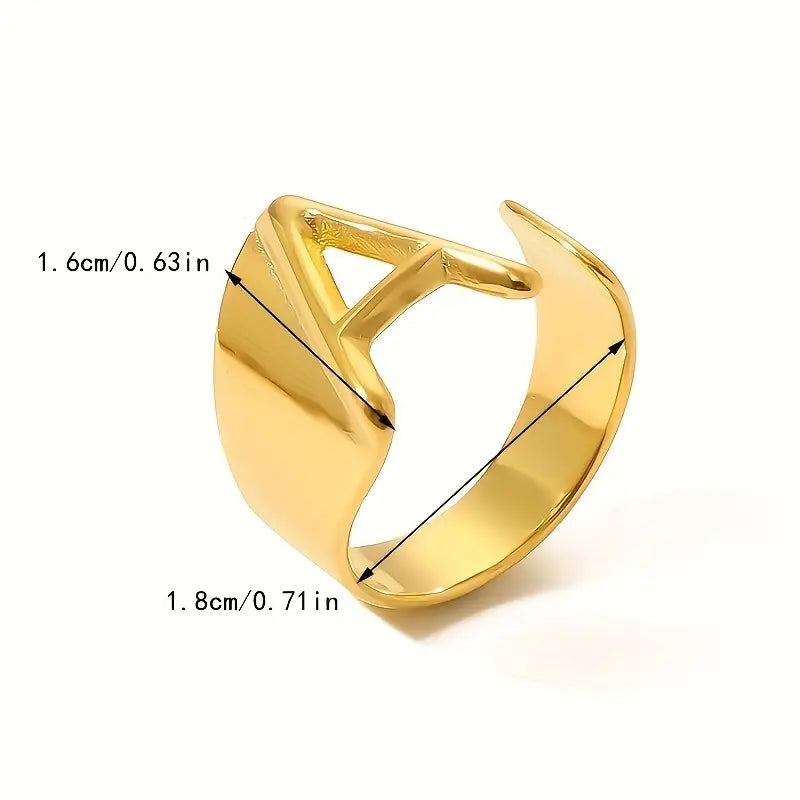 Gold Letter Initial Ring
