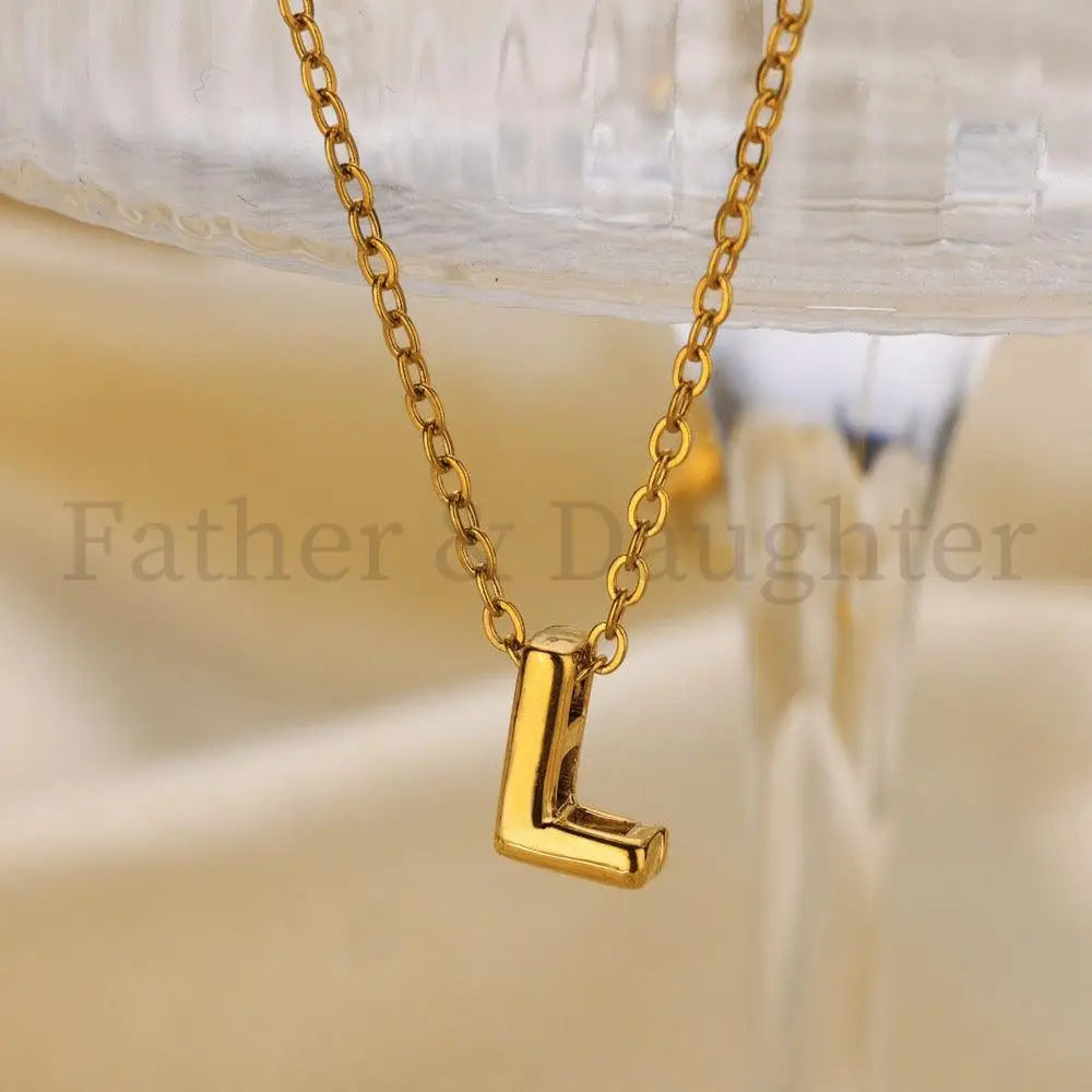 Bubble Initial Necklace - Father and Daughter Jewelry
