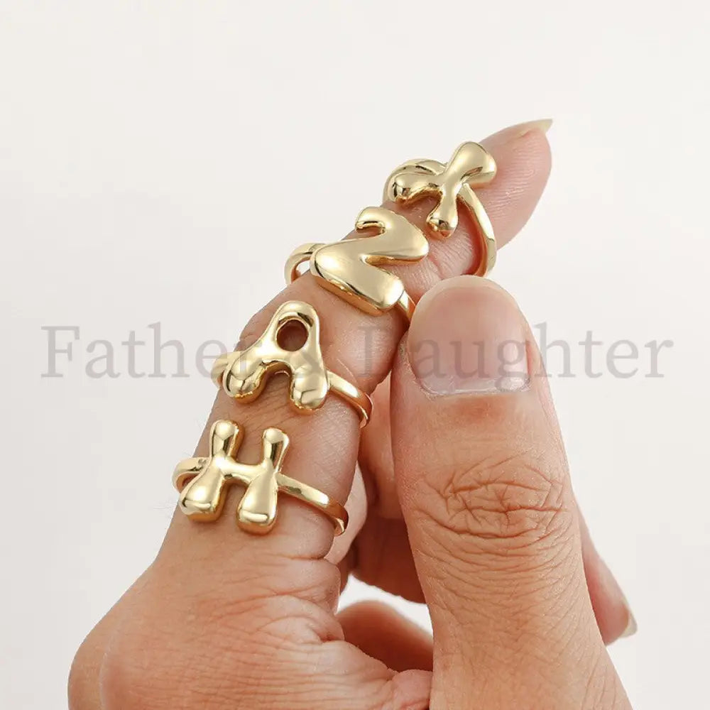 Chunky Gold Letter Ring