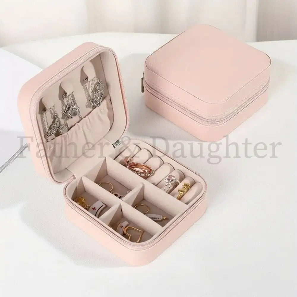 Compact Travel Jewellery Case Pink