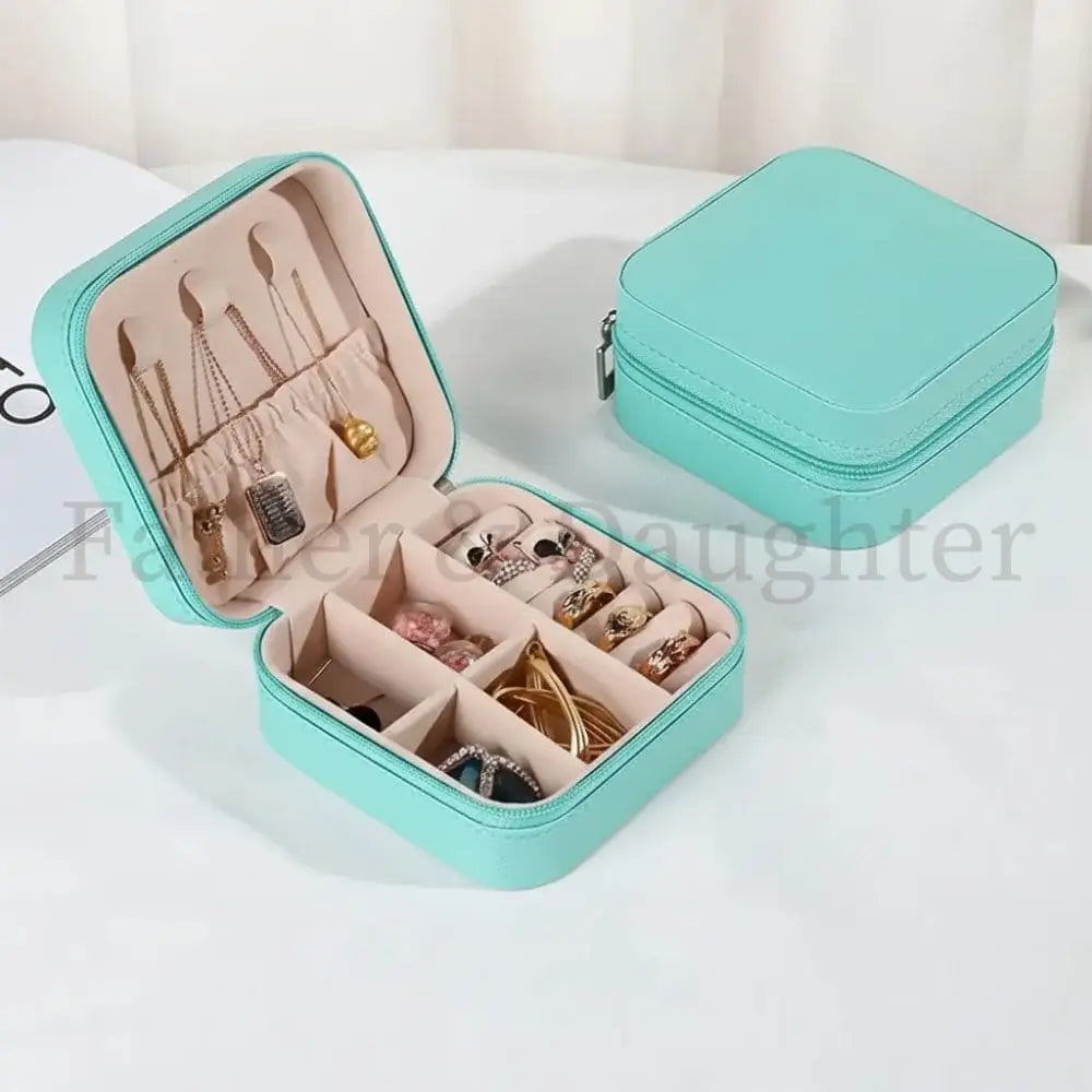 Compact Travel Jewellery Case Turquoise