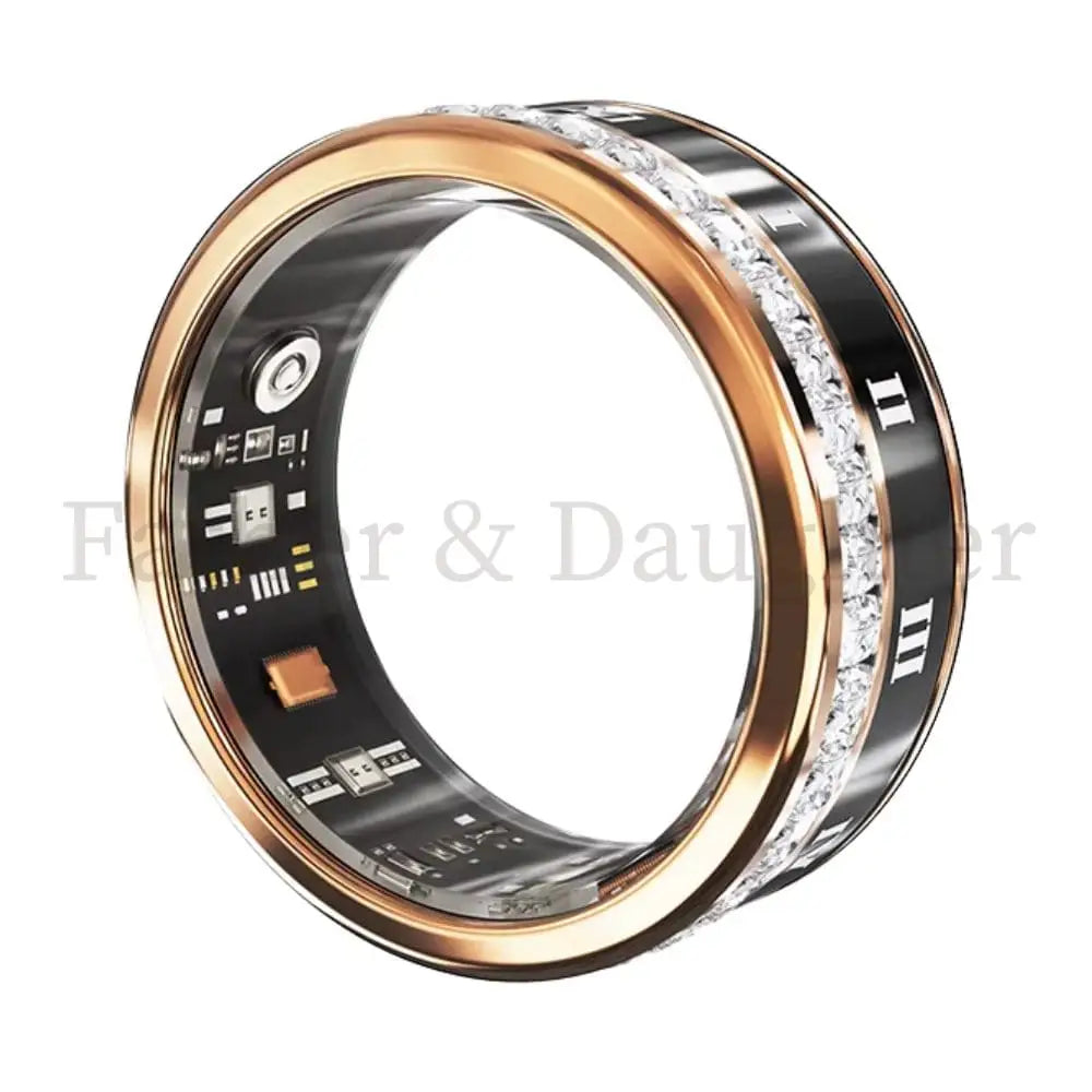 Diamond Inlaid Smart Ring Rose Gold