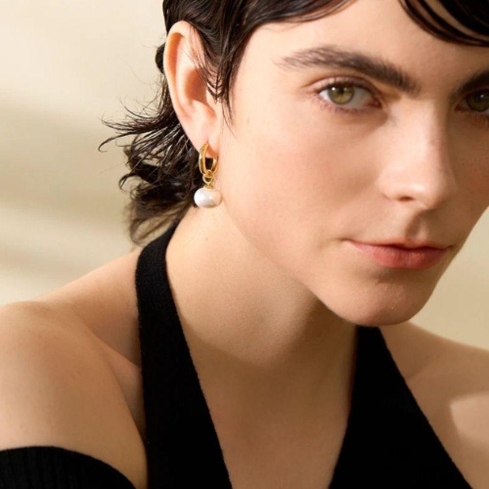 Classic Pearl Drop Hoops - Father and Daughter Jewelry