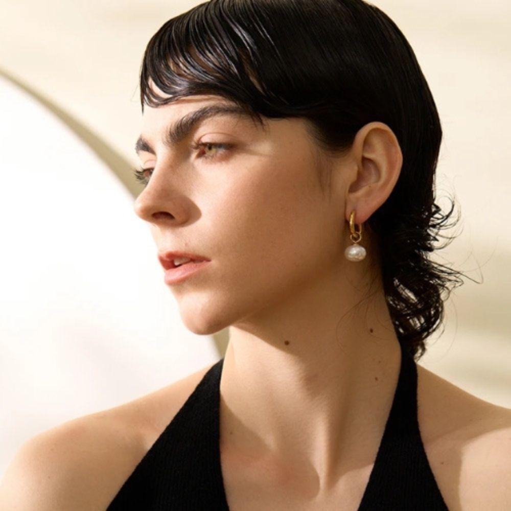 Classic Pearl Drop Hoops - Father and Daughter Jewelry