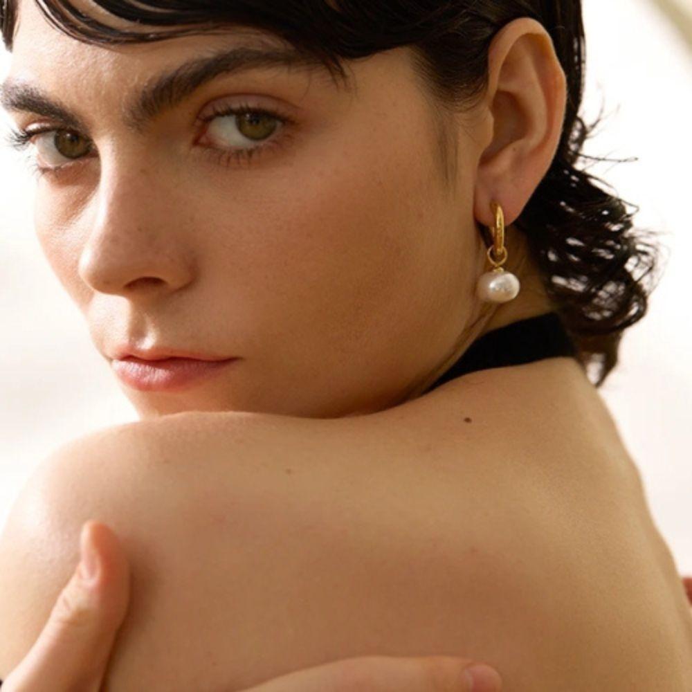 Classic Pearl Drop Hoops - Father and Daughter Jewelry