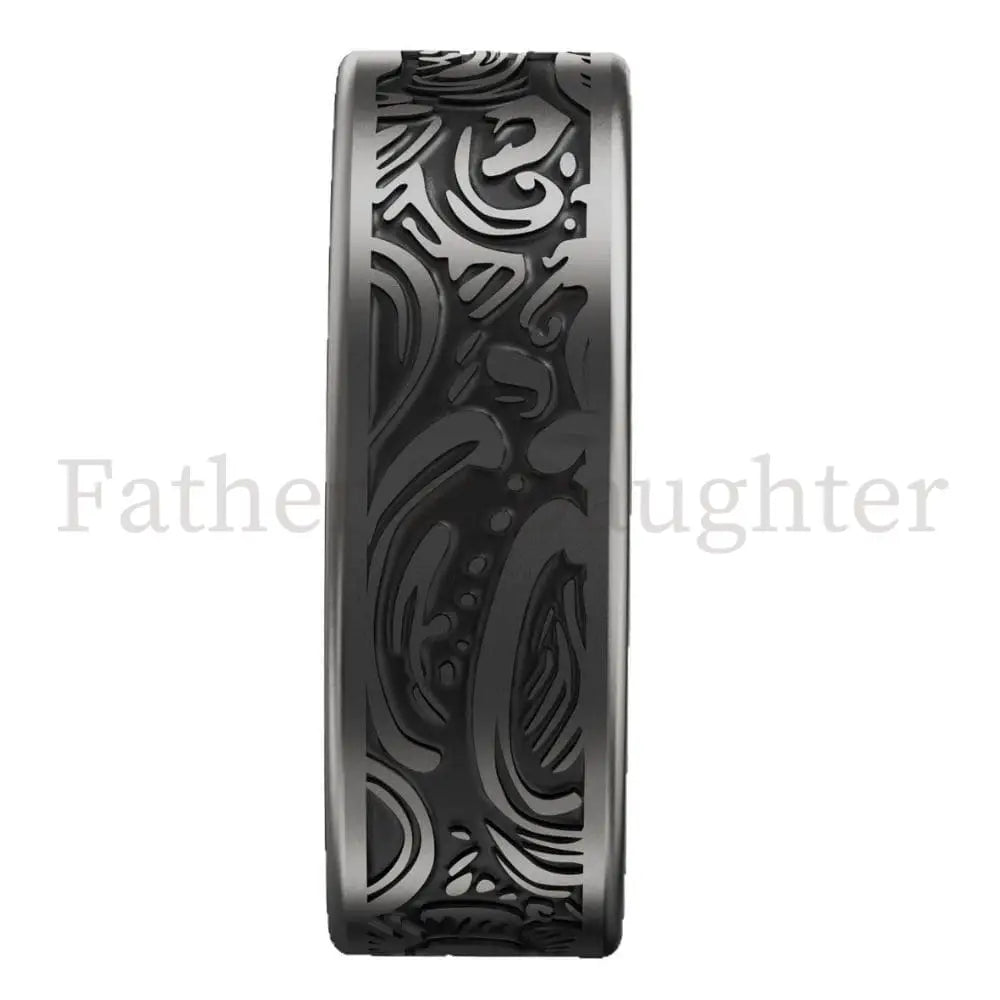 Engraved Black Smart Ring Engraved Black Smart Ring