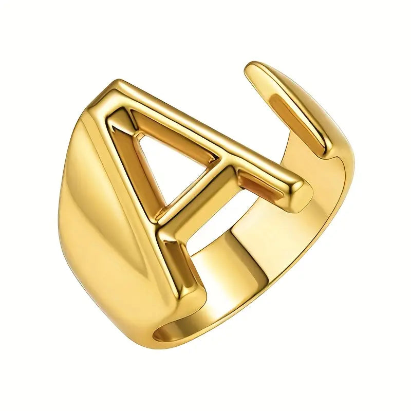 Gold Letter Initial Ring