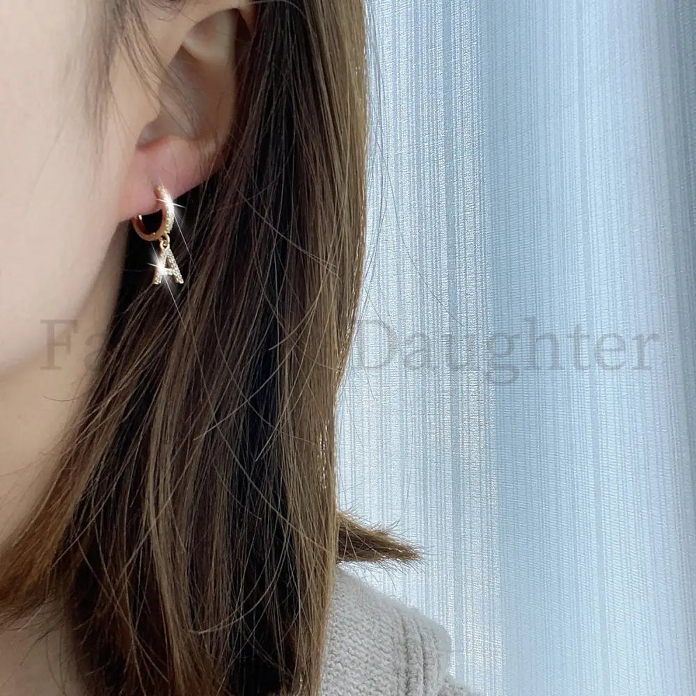 Gold Initial Hoop Earrings