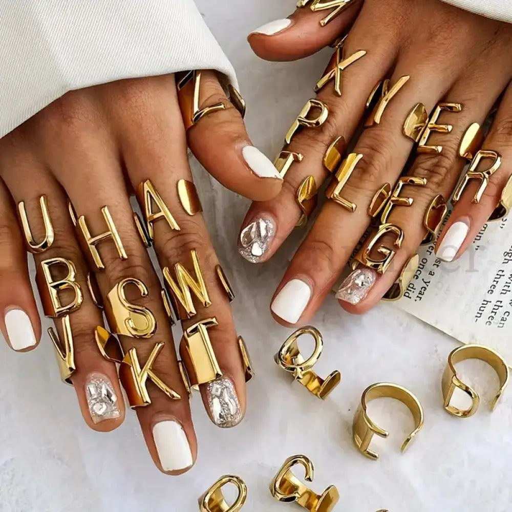 Gold Letter Initial Ring Gold Letter Initial Ring / A