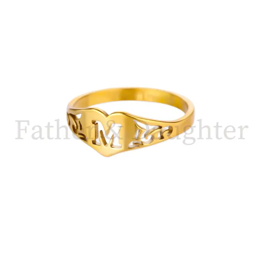 Heart Initial Cutout Ring