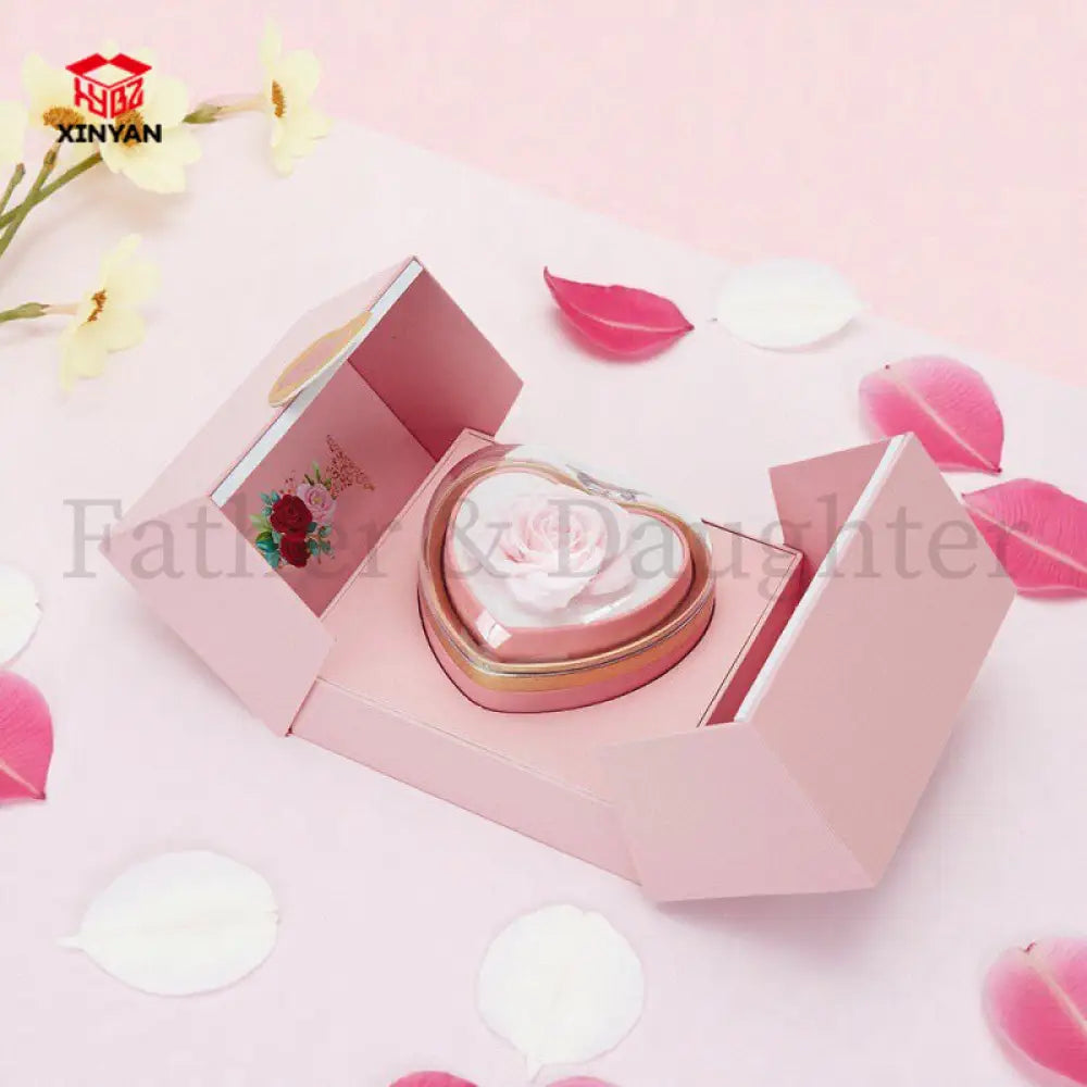 Heart Rose Jewellery Gift Box Pink