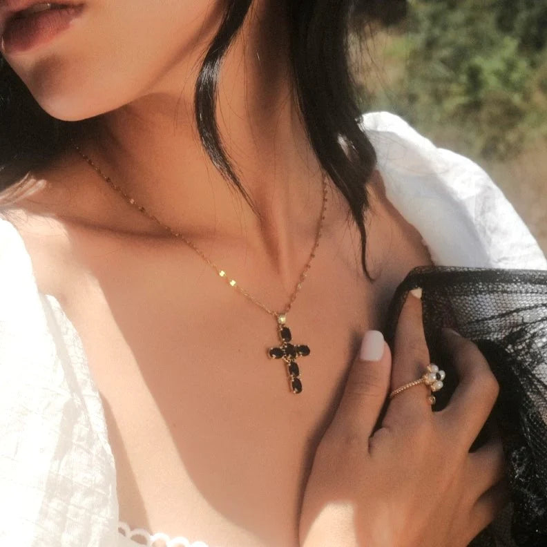 Noir Cross Necklace
