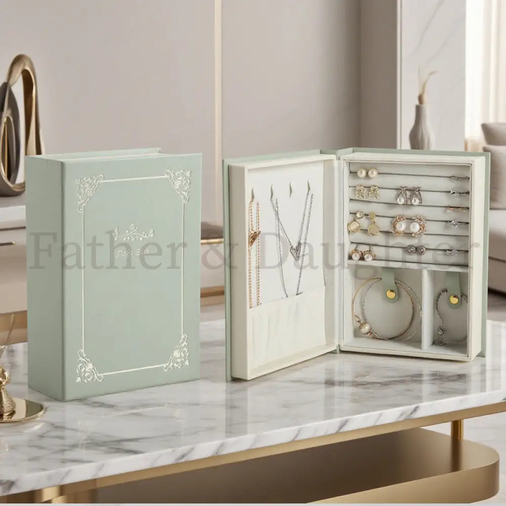 Magic Book Jewellery Organizer Green