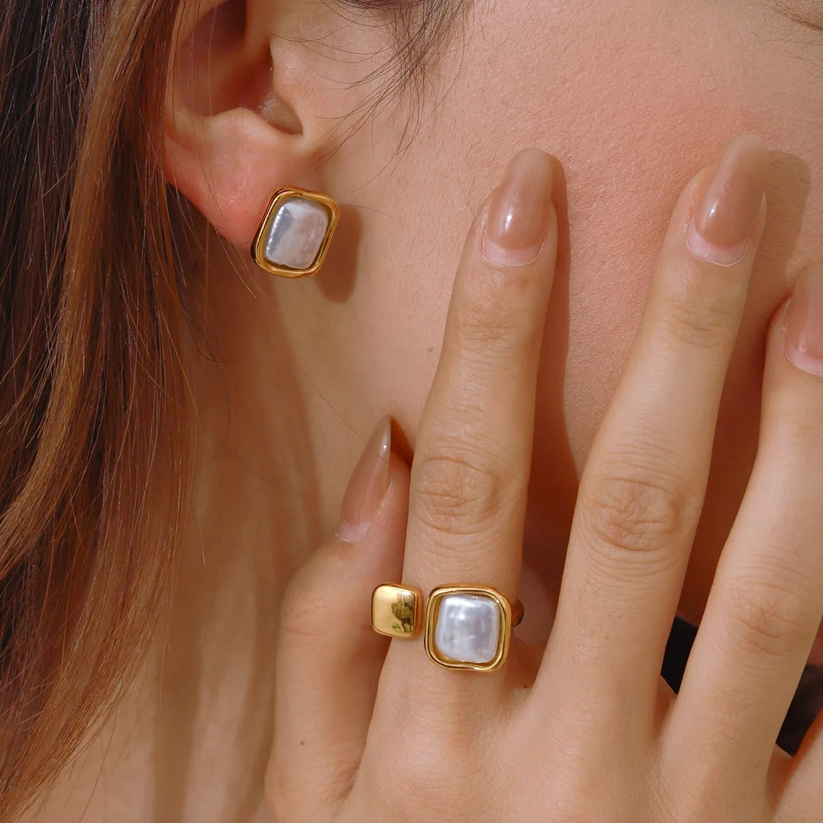 Open Band Pearl Ring