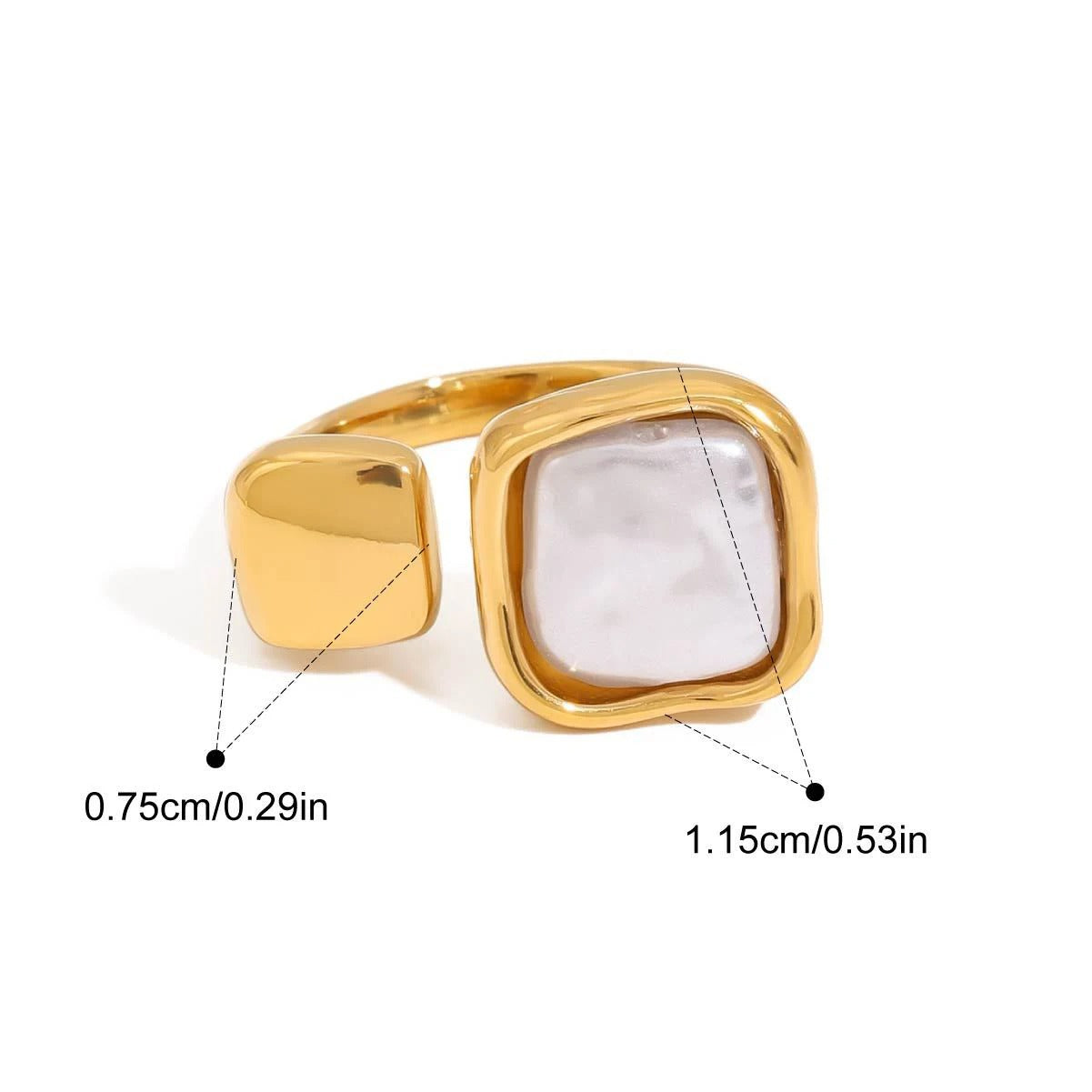 Open Band Pearl Ring