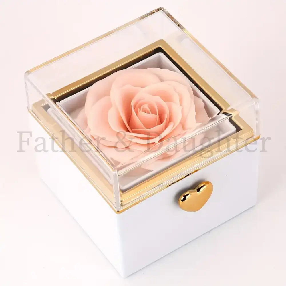 Rose Cube Jewellery Box White