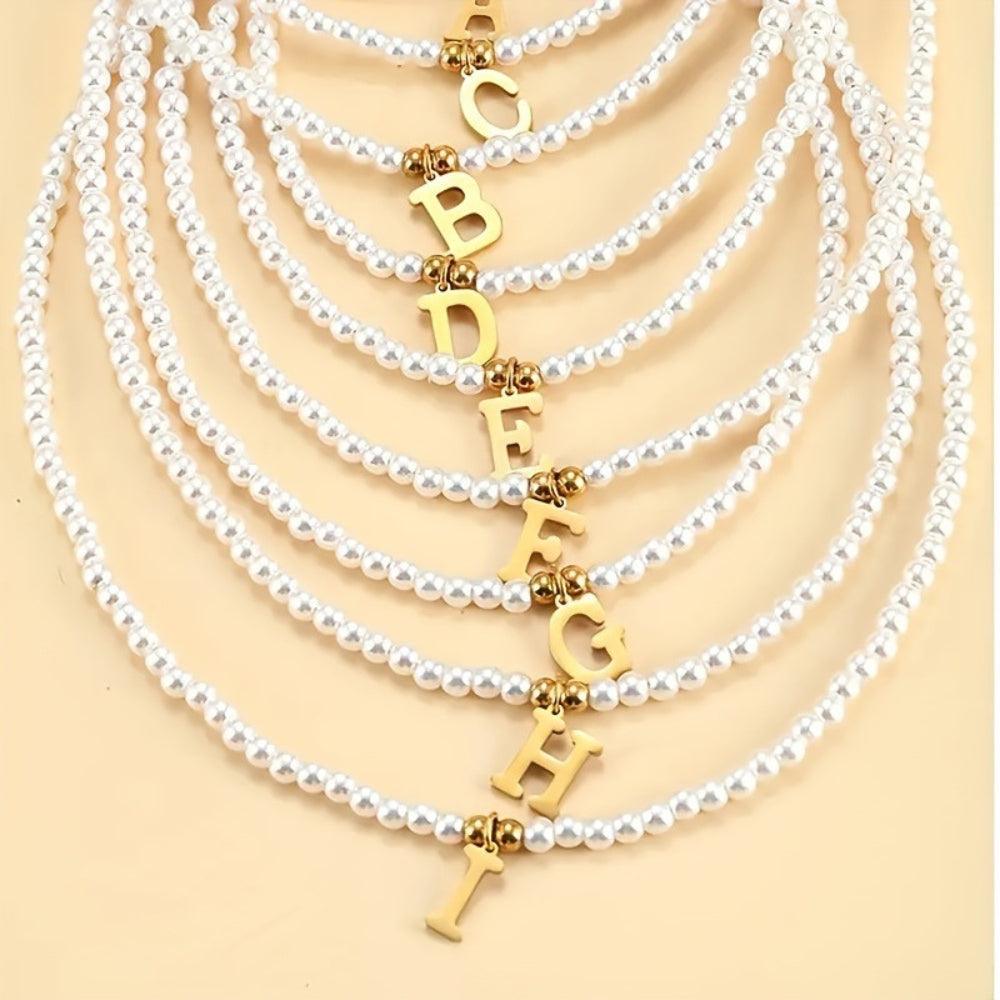 Pearl Initial Necklace - Father and Daughter Jewelry