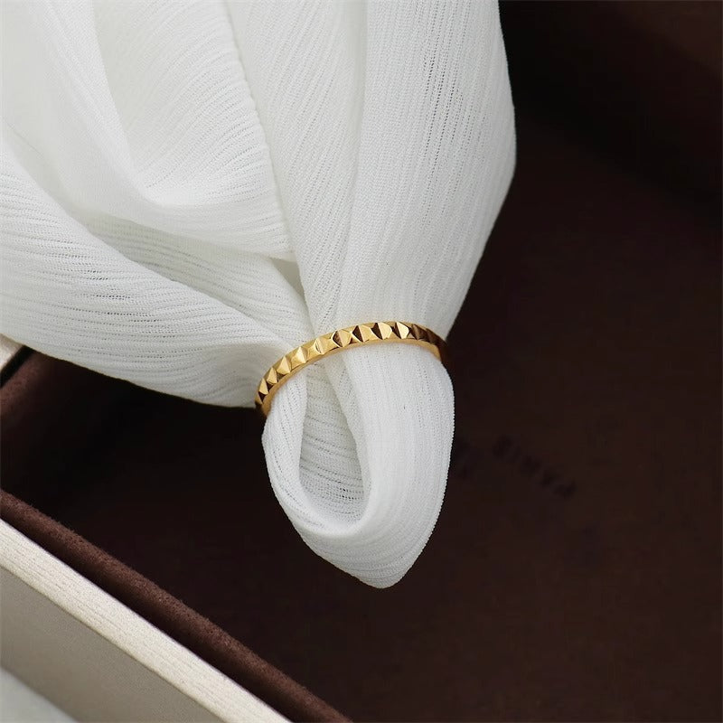 Golden Facet Slim Ring