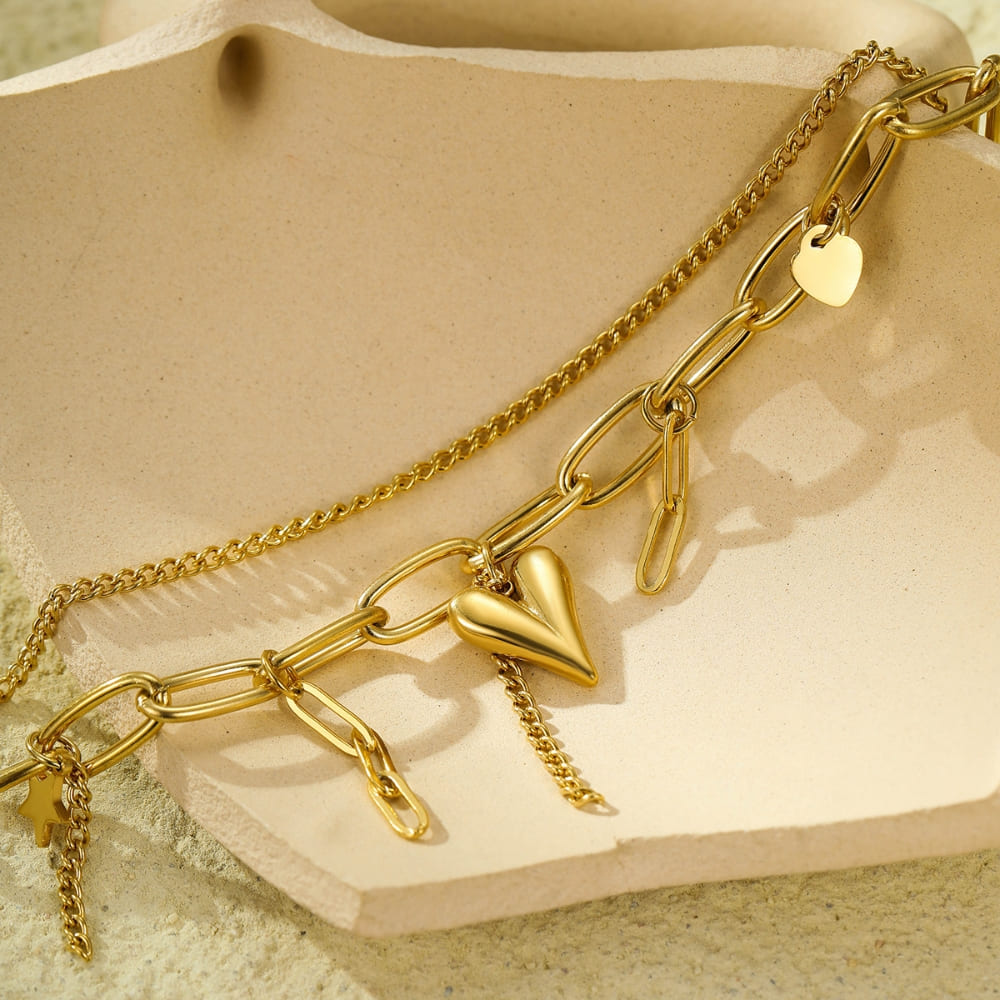 Golden Charms Chain Bracelet