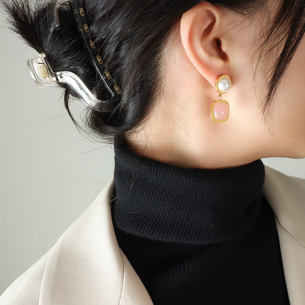 Rose Mist Drop Earrings