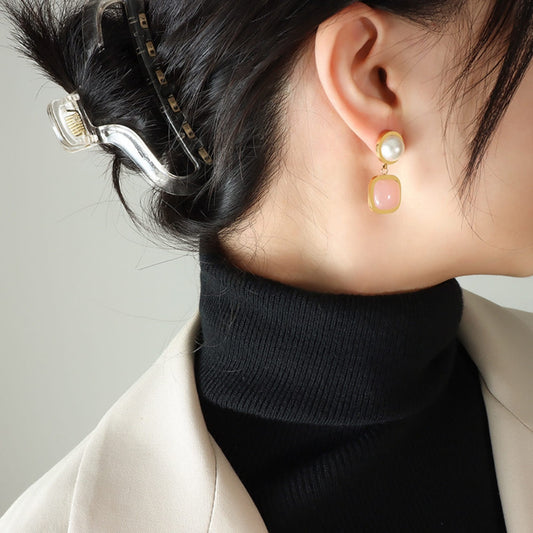 Rose Mist Drop Earrings