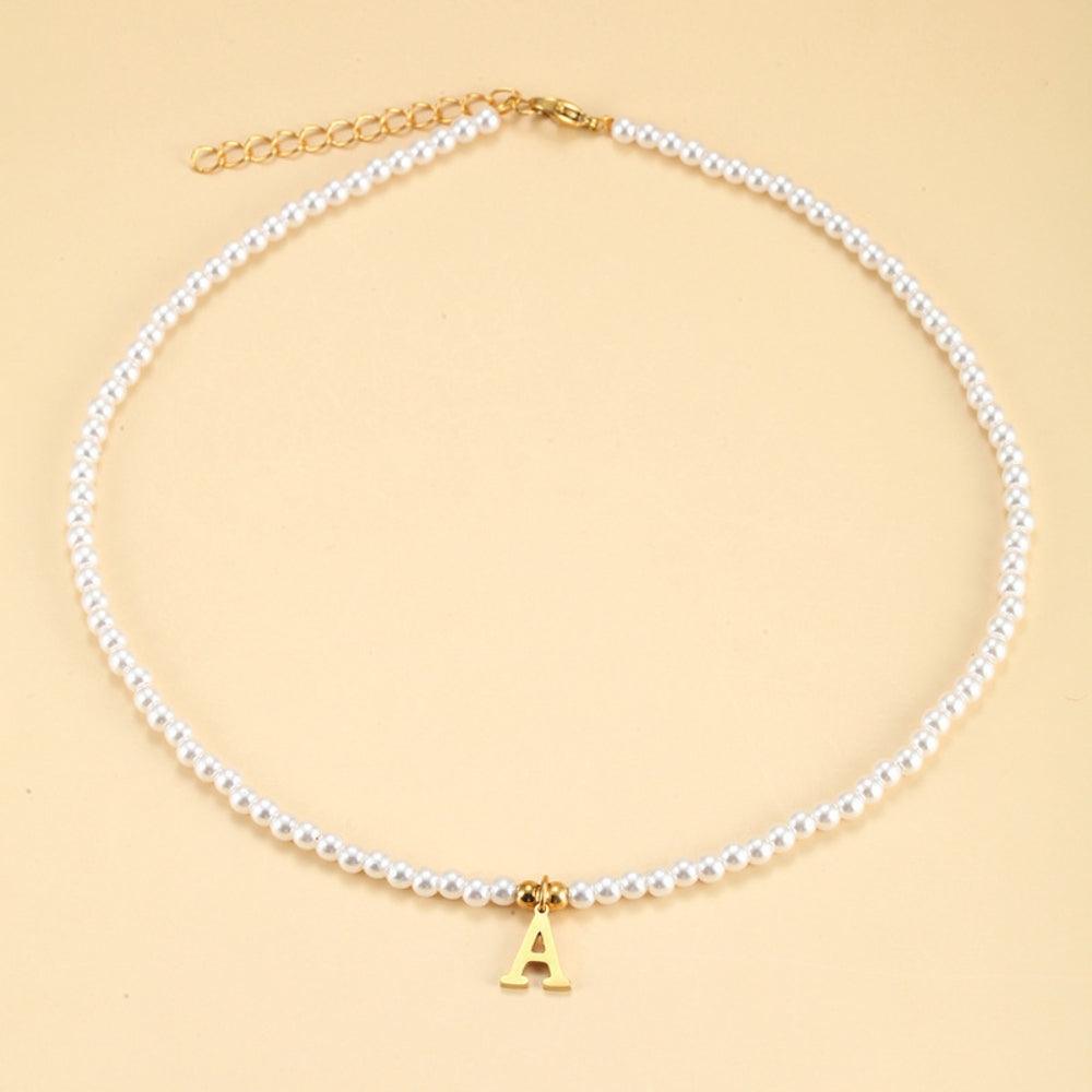 Pearl Initial Necklace - Father and Daughter Jewelry