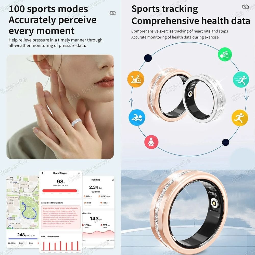 Diamond Inlaid Smart Ring