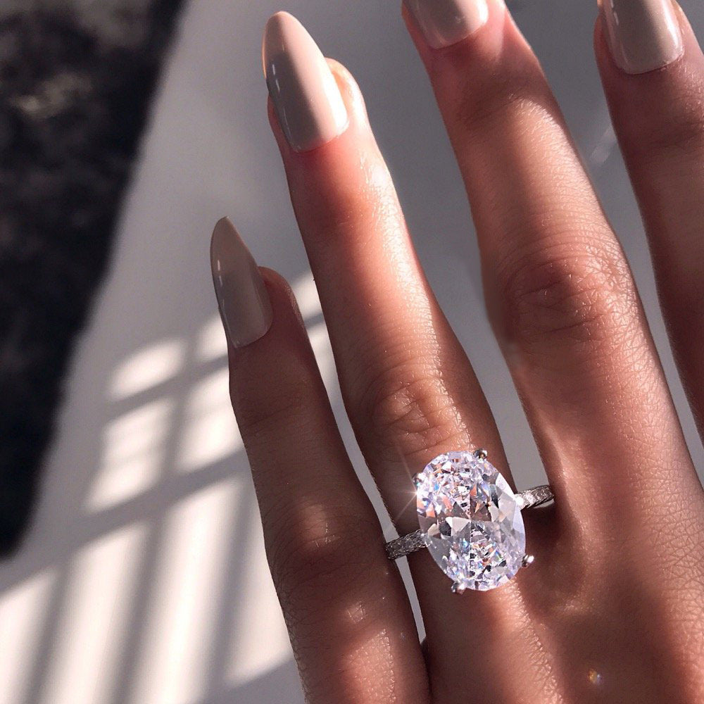 Moonfire Oval Silver Ring