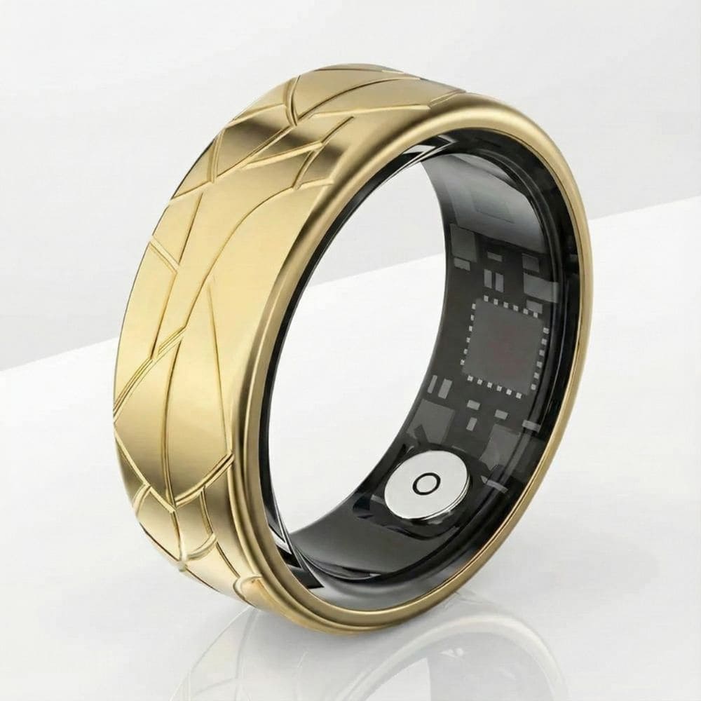 Geometric Engraved Smart Ring